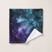 Blauwgroen Paarse galaxy Nebula Dream #1 Bad Handdoek (Wasdoekje)