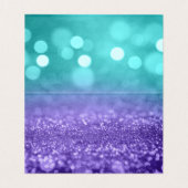 Blauwgroen Paarse Glitter Bokeh Accent Recipent Ka Visitekaartje (Binnenkant ongevouwen)