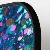 Blauwgroen Paarse Glitter Sparkle Glam Monogram Pickleball Paddle (Links Detail)