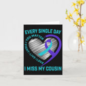 Blauwgroen Paarse hart Gezegden Neef Zelfmoordbewu Kaart (Gele Bloem)