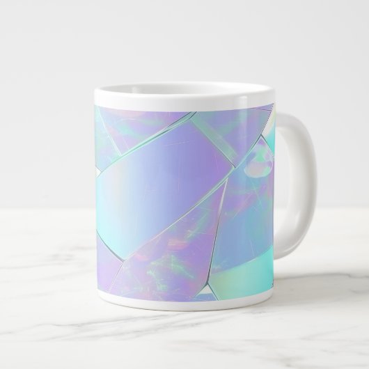 Blauwgroen & Paarse iriserend ontwerp Grote Koffiekop (Voorkant rechts)