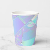 Blauwgroen & Paarse iriserend ontwerp Papieren Bekers (Achterkant)