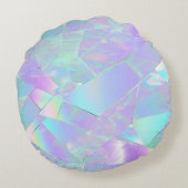 Blauwgroen & Paarse iriserend ontwerp Rond Kussen (Achterkant)