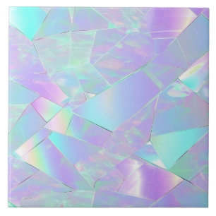 Blauwgroen & Paarse iriserend ontwerp Tegeltje