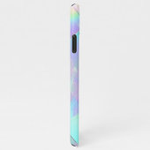 Blauwgroen & Paarse iriserende ontwerp, scriptnaam iPhone Hoesje (Rechterkant)