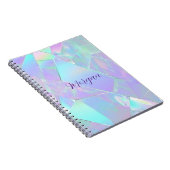 Blauwgroen & Paarse iriserende ontwerp, scriptnaam Notitieboek (Rechterzijde)