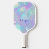 Blauwgroen & Paarse iriserende ontwerp, scriptnaam Pickleball Paddle (Achterkant)