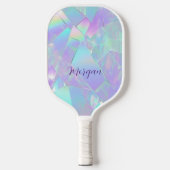 Blauwgroen & Paarse iriserende ontwerp, scriptnaam Pickleball Paddle (Voorkant)