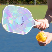 Blauwgroen & Paarse iriserende ontwerp, scriptnaam Pickleball Paddle