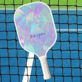 Blauwgroen & Paarse iriserende ontwerp, scriptnaam Pickleball Paddle