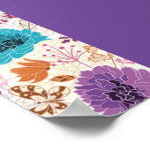 Blauwgroen Paarse Lente Meadow Bruiloft Poster (Hoek)