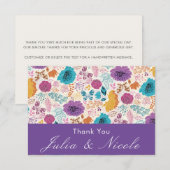 Blauwgroen Paarse lente weide bloemen bruiloft (Voorkant / Achterkant)