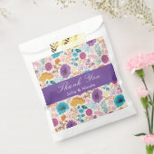 Blauwgroen Paarse lente weide bloemen bruiloft Bedankzakje (Gezegeld)