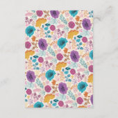 Blauwgroen Paarse lente weide bloemen bruiloft Informatiekaartje (Achterkant)