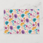 Blauwgroen Paarse lente weide bloemen bruiloft Informatiekaartje (Achterkant)