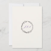 Blauwgroen Paarse lente weide bloemen bruiloft Kaart (Achterkant)