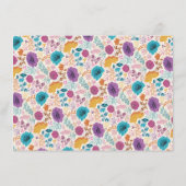 Blauwgroen Paarse lente weide bloemen bruiloft Menu (Achterkant)