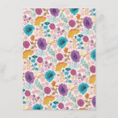 Blauwgroen Paarse lente weide bloemen bruiloft Menu (Achterkant)