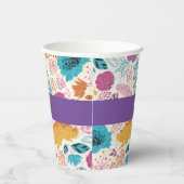 Blauwgroen Paarse lente weide bloemen bruiloft Papieren Bekers (Rechts)