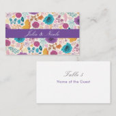 Blauwgroen Paarse lente weide bloemen bruiloft Plaatskaartje (Voorkant / Achterkant)