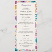 Blauwgroen Paarse lente weide bloemen bruiloft Programmakaart (Achterkant)