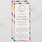 Blauwgroen Paarse lente weide bloemen bruiloft Programmakaart (Voorkant / Achterkant)