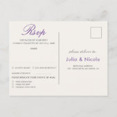 Blauwgroen Paarse lenteweidebloemen Briefkaart (Achterkant)