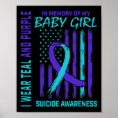 Blauwgroen Paarse lint Ba Poster (Voorkant)