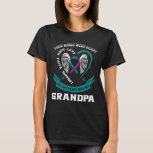 Blauwgroen Paarse lint-lintwringende zelfmoordprev T-shirt