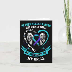 Blauwgroen Paarse lint Zelfmoordbewustzijn Shirt U Kaart