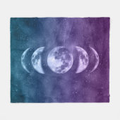 Blauwgroen Paarse maan fase Celsius patroon Fleece Deken (Voorkant (Horizontaal))