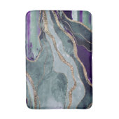 Blauwgroen Paarse marmer Agate Gold Glitter Glam # Badmat (Voorkant Verticaal)