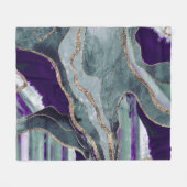 Blauwgroen Paarse marmer Agate Gold Glitter Glam # Fleece Deken (Voorkant (Horizontaal))