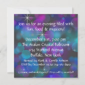 Blauwgroen Paarse oudejaarsfeest Kaart (Achterkant)