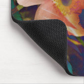 Blauwgroen Paarse Peach Psychedelic Bug and Windfl Muismat (Hoek)