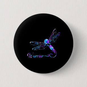 Blauwgroen Paarse puntkomma libel zelfmoordprevent Ronde Button 5,7 Cm