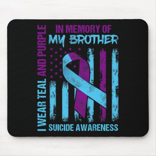 Blauwgroen Paarse ribbon Suicide Awareness Flag Br Muismat (Voorkant)