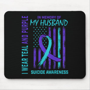 Blauwgroen Paarse Ribbon Suicide Awareness Flag H Muismat