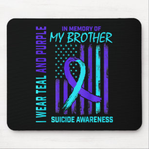 Blauwgroen Paarse Ribbon Suicide Awareness Flag I Muismat