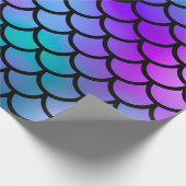 Blauwgroen Paarse roze blauwe zeemeerminnen Fantas Cadeaupapier (Hoek)