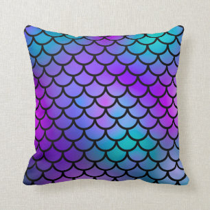 Blauwgroen Paarse roze blauwe zeemeerminnen Fantas Kussen