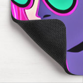 Blauwgroen, Paarse, roze psychedelische dame in ho Muismat (Hoek)