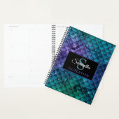 Blauwgroen Paarse Sparkle Zeemeermin Schalen Monog Planner (Display)