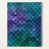 Blauwgroen Paarse Sparkle Zeemeermin Schalen Monog Planner (Achterkant)