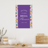 Blauwgroen Paarse Spring Meadow Vrijgezellenfeest Poster (Keuken)