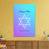 Blauwgroen Paarse ster van David Bat Mitzvah Inlog Canvas Afdruk (Insitu (Woonkamer))