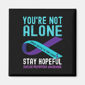 Blauwgroen Paarse steun voor zelfmoordpreventie oo Magneet (Voorkant)