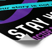 Blauwgroen Paarse steun voor zelfmoordpreventie oo Poster (Hoek)