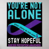 Blauwgroen Paarse steun voor zelfmoordpreventie oo Poster (Voorkant)