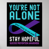 Blauwgroen Paarse steun voor zelfmoordpreventie oo Poster (Voorkant)